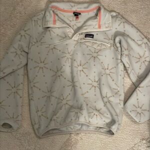 White Patagonia Kids Fleece Button Up